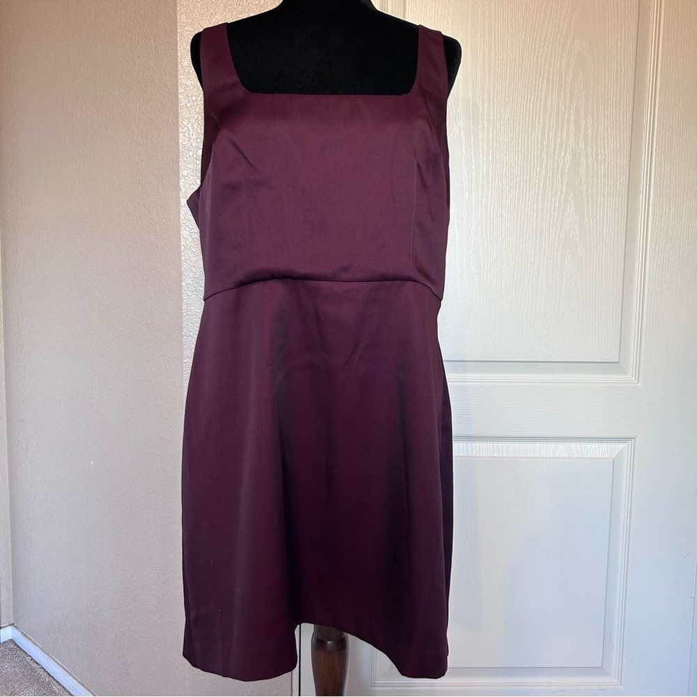 NWT A New Day Burgundy Sleeveless Square Neck Dress Size 16‎